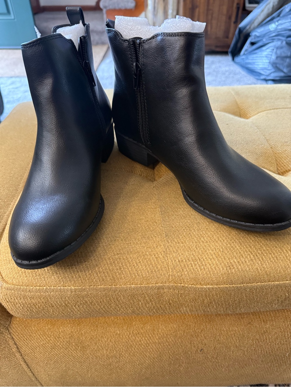 New Style & Co. Black Faux-Leather Ankle Booties
